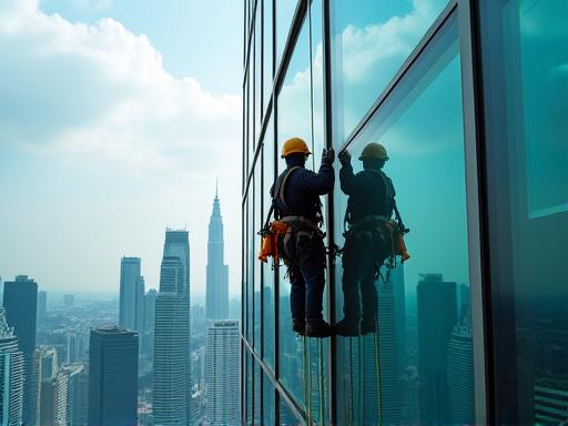 High-rise window cleaning Singapore skyscrapers
